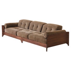 Ikonisches Brasiliana-Sofa-Design von Jorge Zalszupin, Palisanderholz und Messing, 1960er Jahre