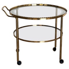 Vintage Vereinigte Werkstatten Brass and Glass Midcentury Trolley or Bar Cart, 1960s