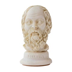Socrates Bust Statue Made with Compressed Marble Powder 'Ephesus Museum' 3.6"