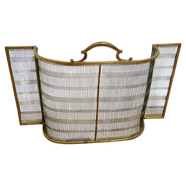 Victorian Bowed Brass Nursery Fire Guard, a Victorian Antique Fire ...