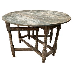 Antique Early 19th Century Drop Leaf Swedish Gustavian Table