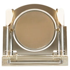 1960s Mid-century modern Lucite and Chrome Dressing-Table Mirror with Lights