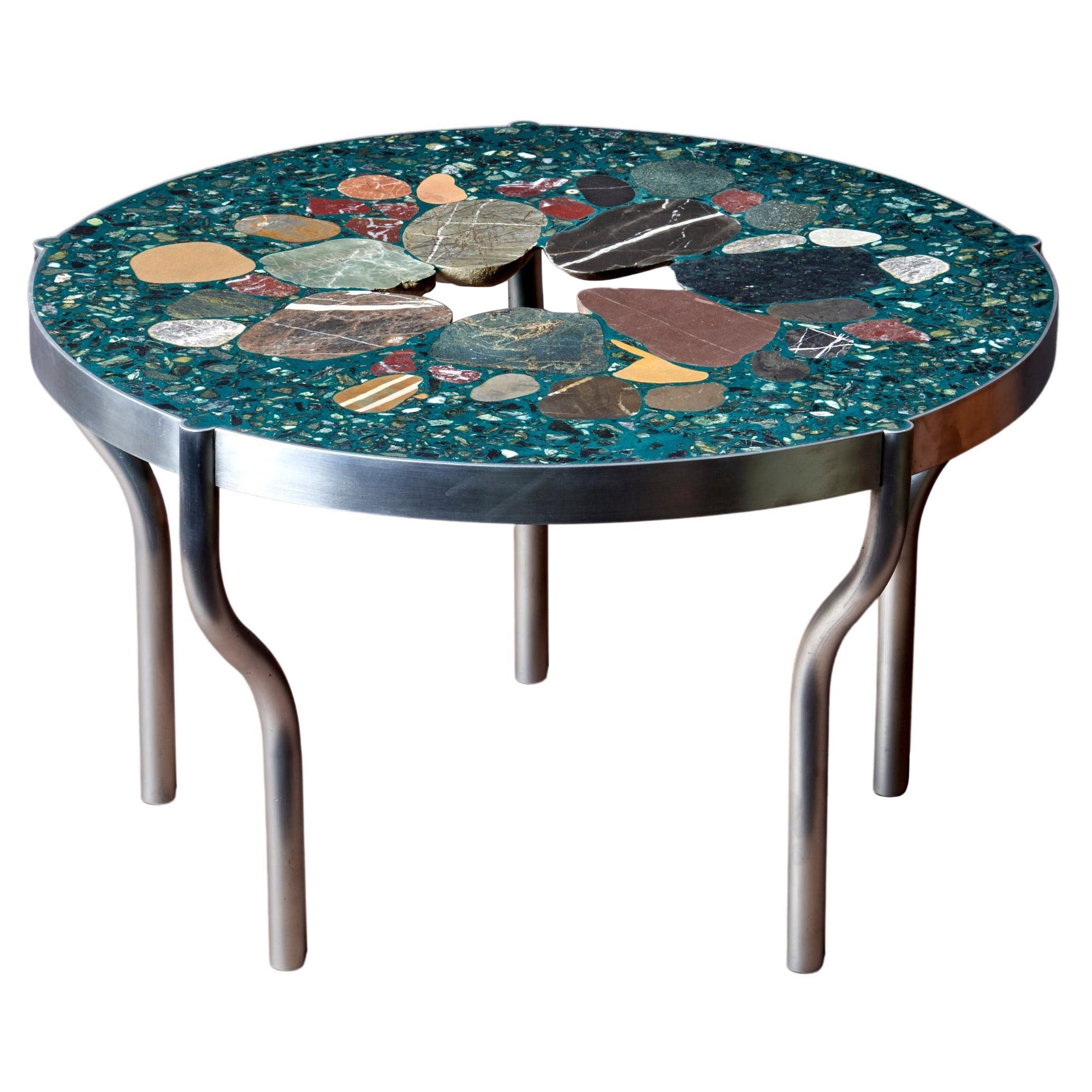 Table basse en terrazzo fabriquée à la main « Reine Frederic » par Felix Muhrhofer 