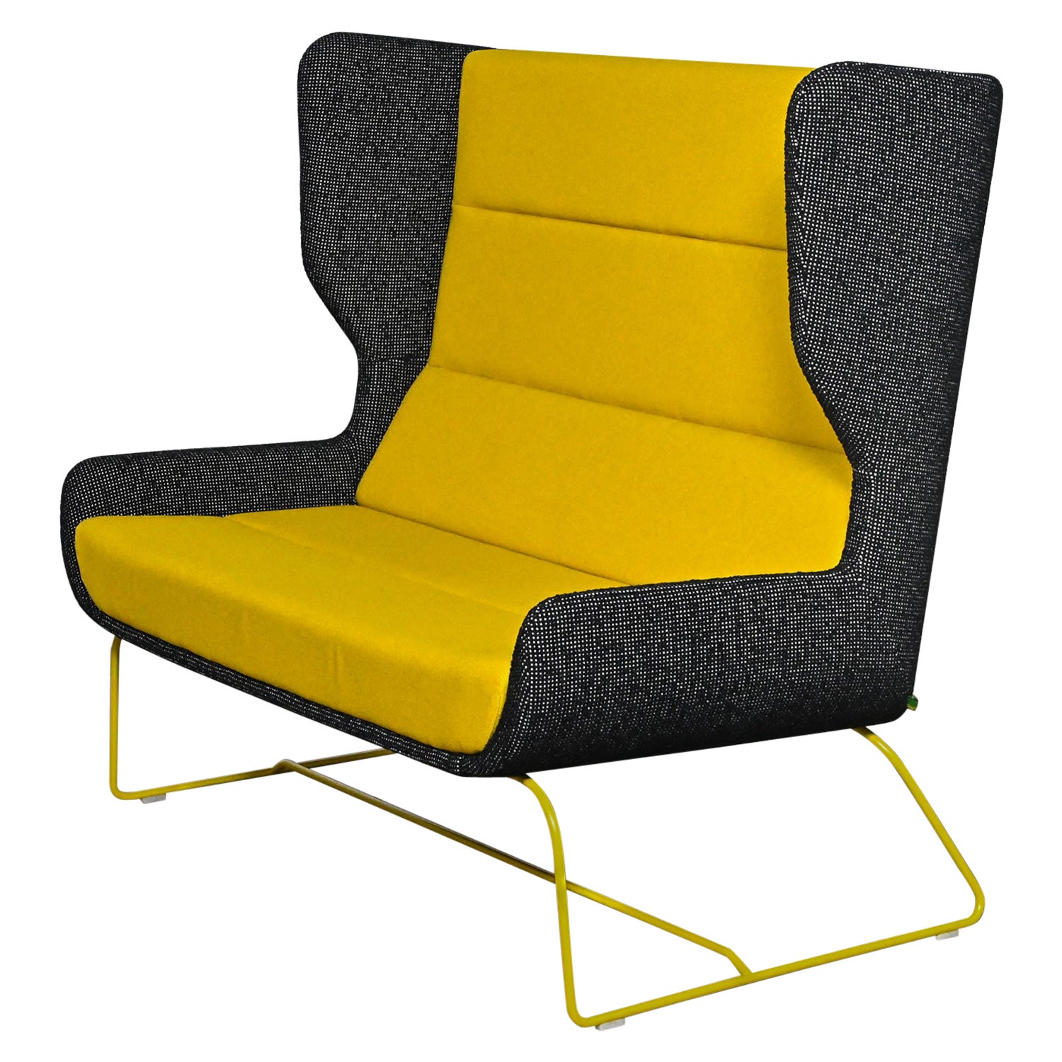Contemporary Hush High Wingback Sofa Naughtone for Herman Miller Yellow & Black For Sale