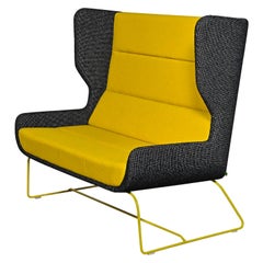 Contemporary Hush High Wingback Sofa Naughtone for Herman Miller Yellow & Black