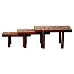 Handcrafted Set of 3 "Admiral Whitney" Terrazzo Coffee Tables by Felix Muhrhofer