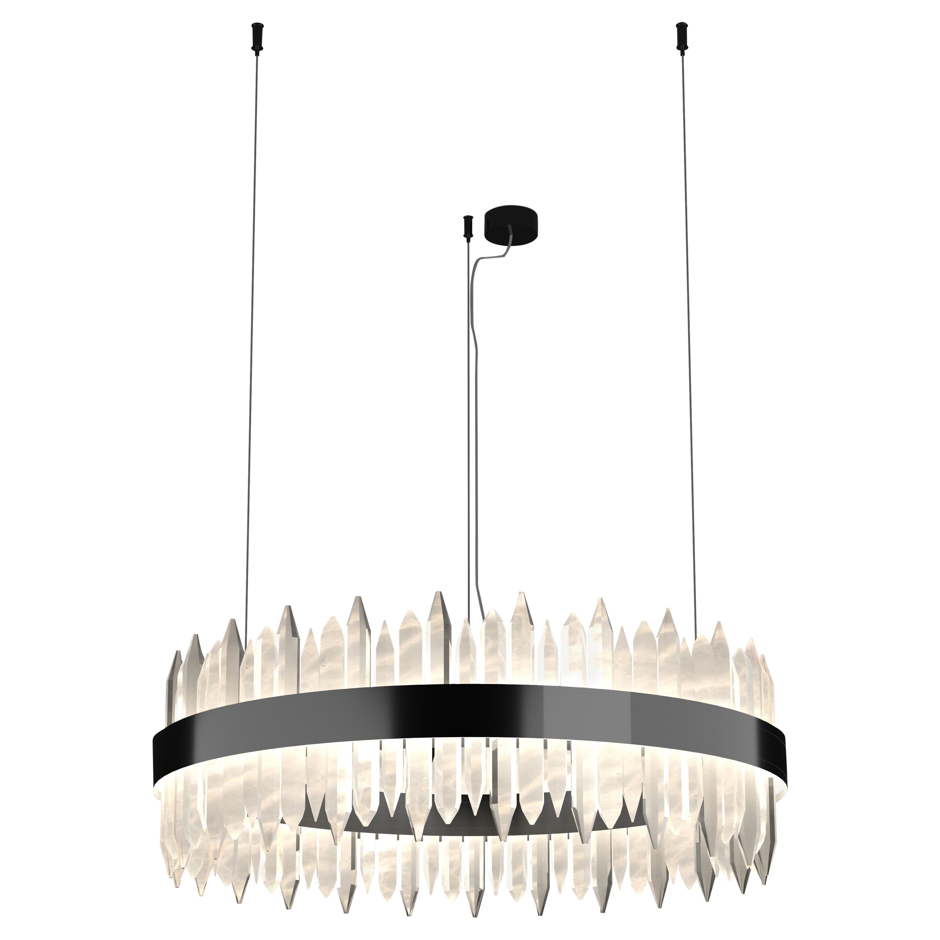 Urano Shiny Black 120 Pendant Light 2 by Alabastro Italiano