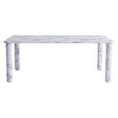 Grande table à manger Sunday en marbre blanc, Jean-Baptiste Souletie