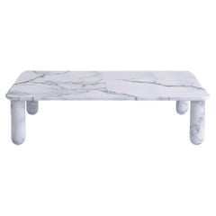 Table basse « Sunday » en marbre blanc de taille moyenne, Jean-Baptiste Souletie