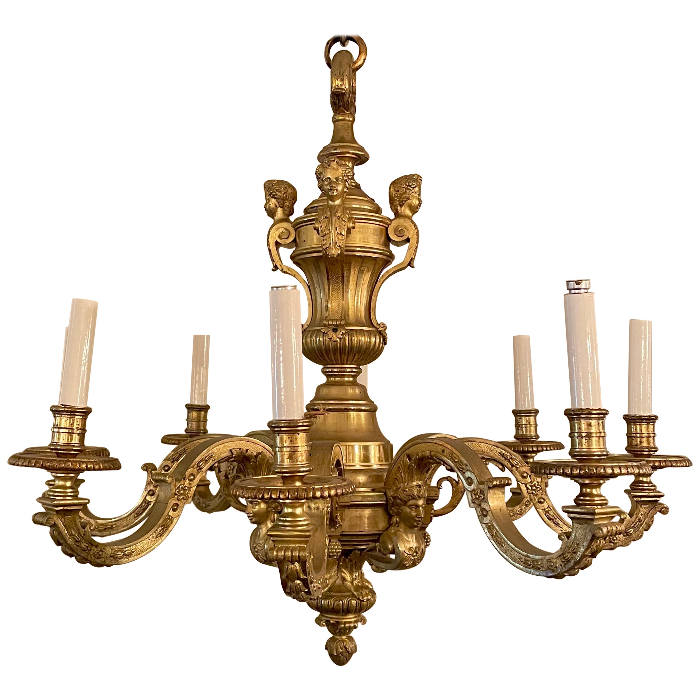 Antique French Bronze 8 Light Mazarin Fixture, circa 1880 For Sale at ...