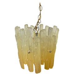 1950s Mid-Century Modern Lucite Icicle Hanging Pendant Lamp