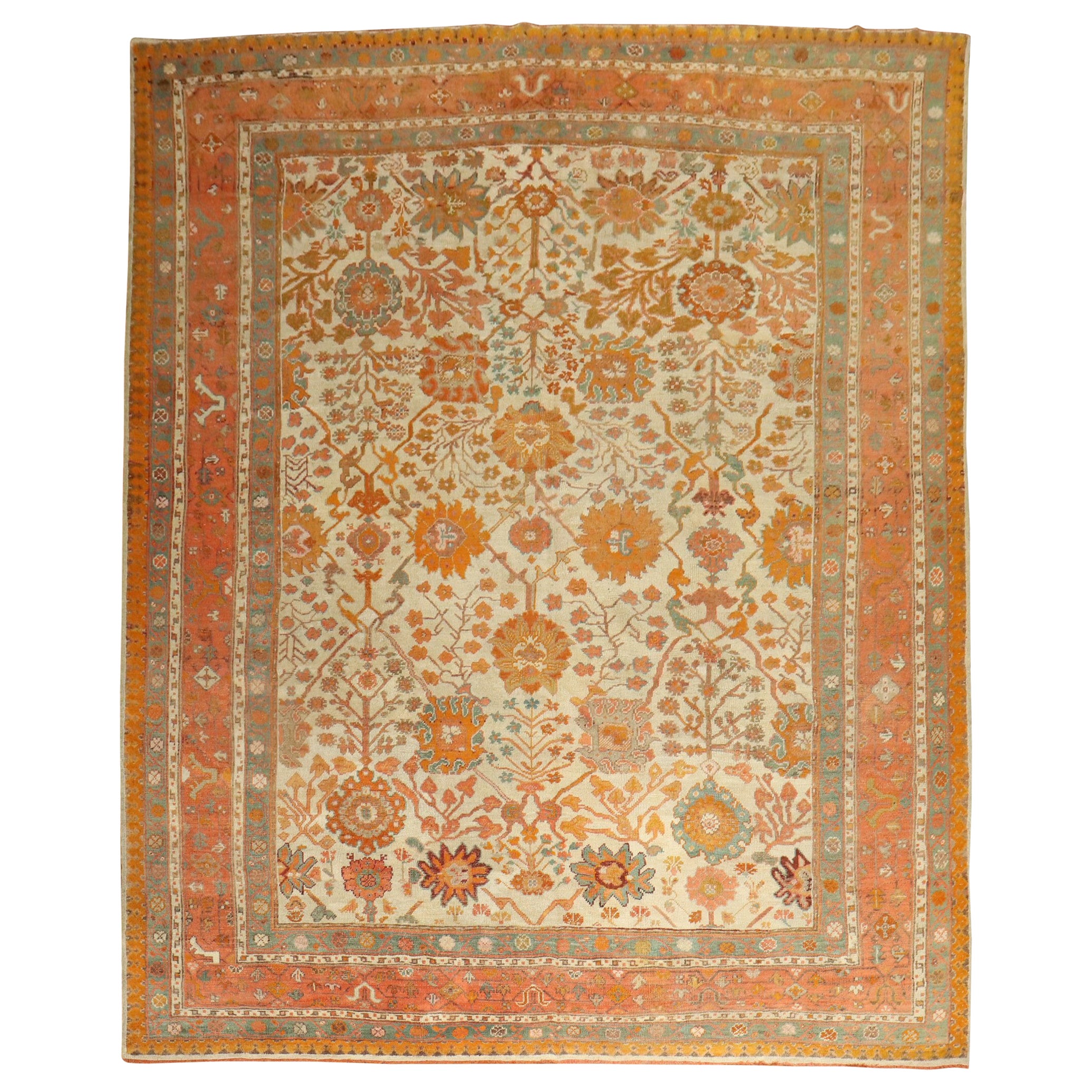 Zabihi Collection Antique Turkish Oushak Rug