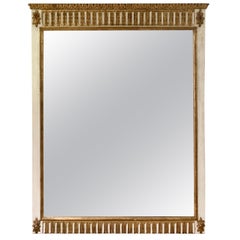 French Regency Cream and Gold Gilt Wall Mirror