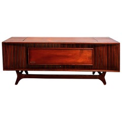 Mid-Century Modern Stereo Console Bar Ge Record Player Refurbed Bluetooth