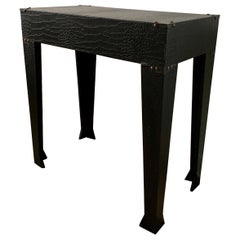 Vintage Hollywood Regency Faux Crocodile Side Table
