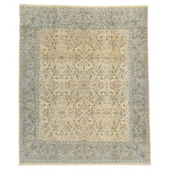 New Transitional Damask Scroll Rug with Soft Earth-Tone Colors