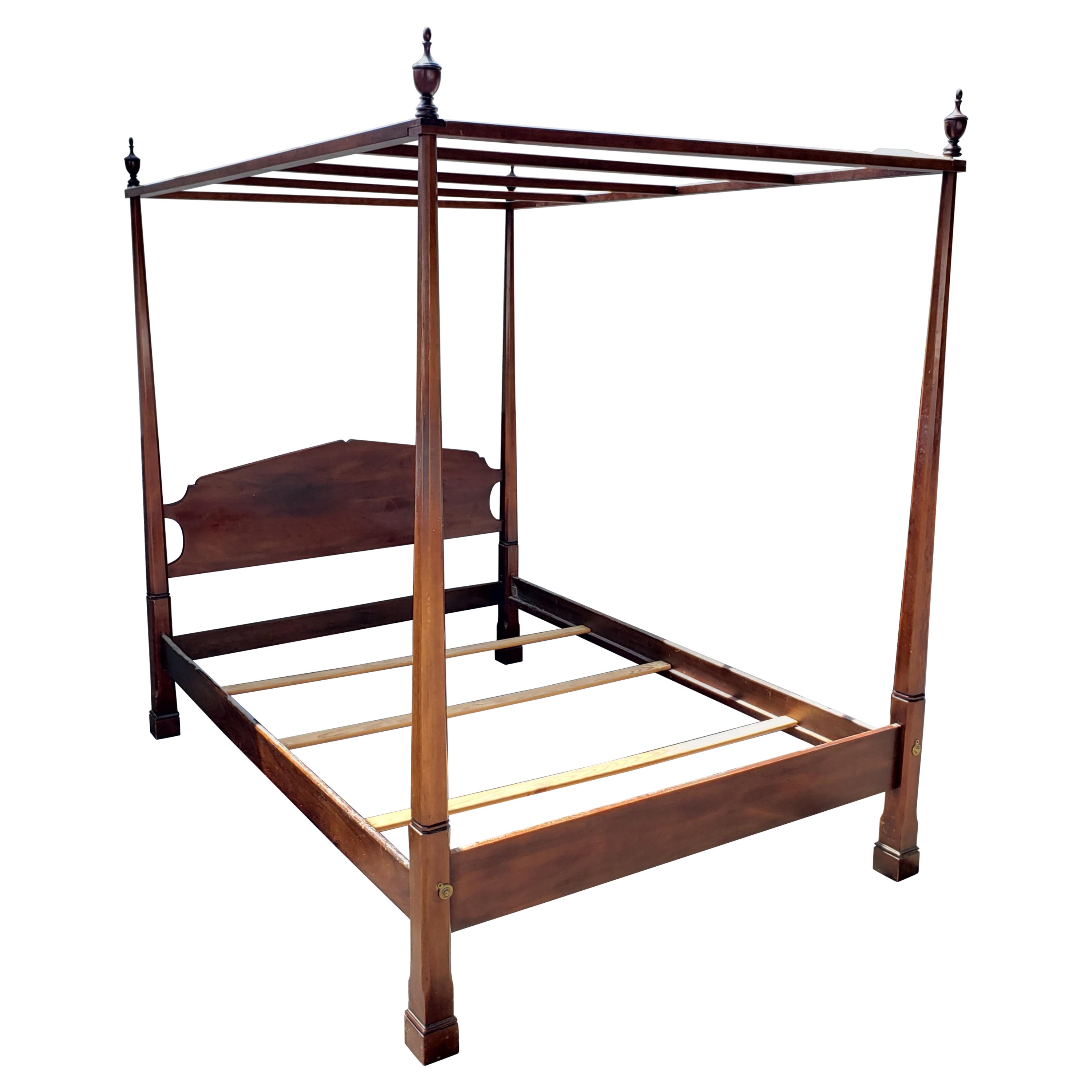20th Century Centennial Federal Style Cherry Queen Size Canopy Bed For