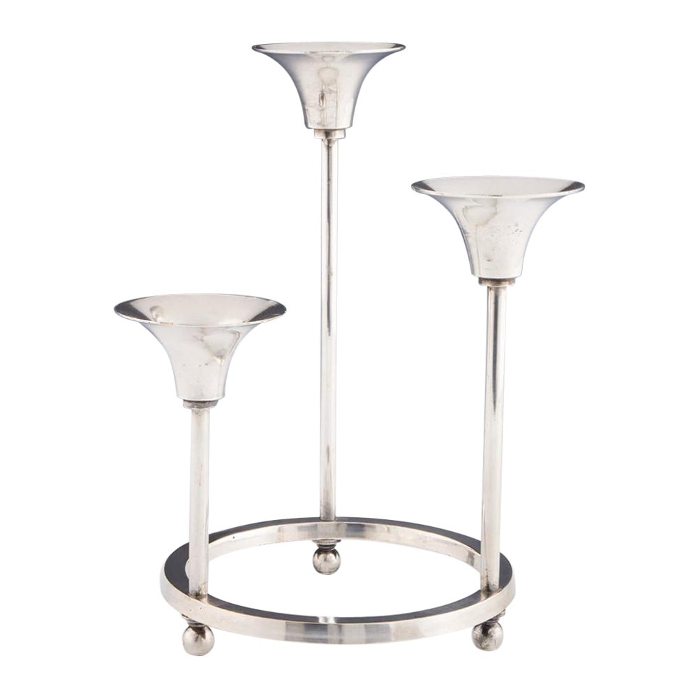 A WMF Stainless Steel Candelabrum, c1925 For Sale