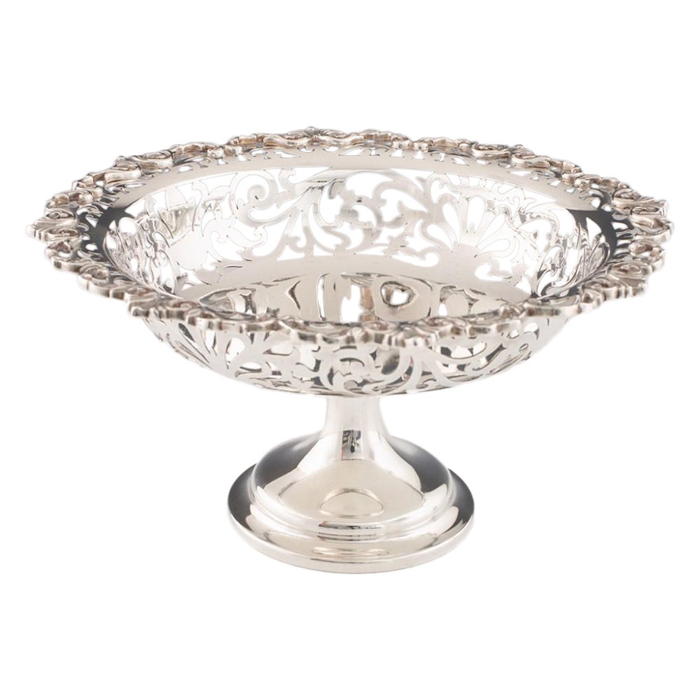 Sterling Silver Footed Bowl Sheffield, 1898 For Sale