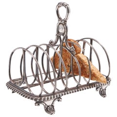 Antique Georgian Sterling Silver Toast Rack London, 1827