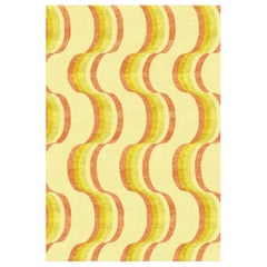 "Ripple Soleil" Contemporary Area Rug in Himalayan Wool and Chinese Silk