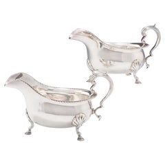 Used A Pair of Sterling Silver Sauce Boats London, 1930