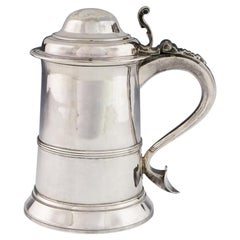 A George III Domed Lid Sterling Silver Tankard London, 1771