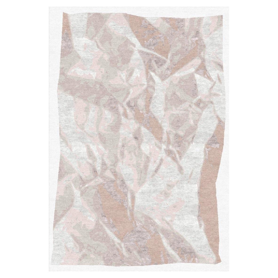 "Parchment Pink" Tapis de sol contemporain en laine de l'Himalaya et soie de Chine