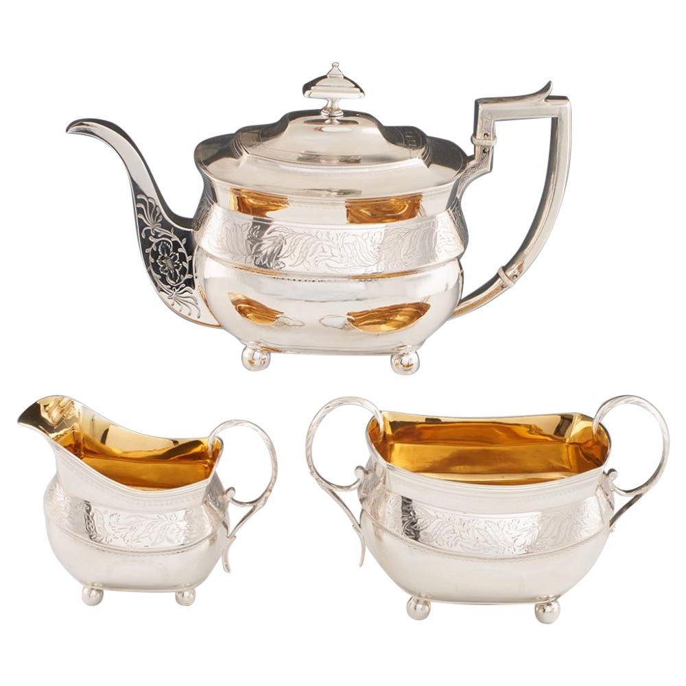 Sterling Silver Tea Set Edinburgh, 1810 For Sale
