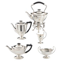 5 Piece Sterling Silver Tea and Coffee Set with Kettle Sheffield, 1912