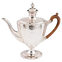 Antique A Fine George III Sterling Silver Coffee Pot London, 1796