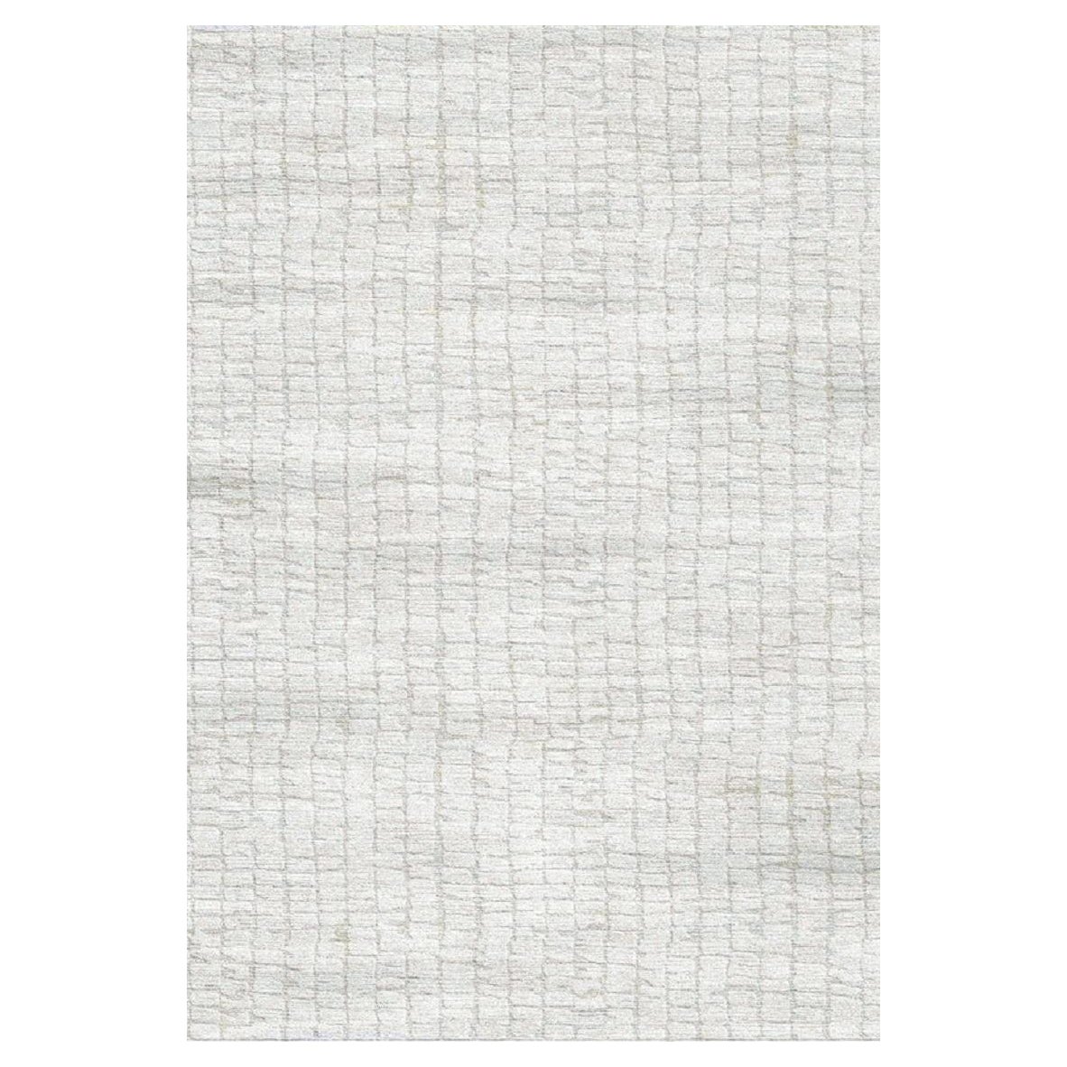 "Whips" Contemporary Area Rug in Himalayan Wool and Premium Chinese Silk