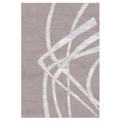 "Domison" Contemporary Area Rug in Himalayan Wool and Chinese Silk
