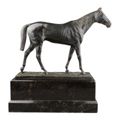 Harold Gebhardt '1907-1984, Usa' : Cheval Nu En Bronze Patiné Vers 1940