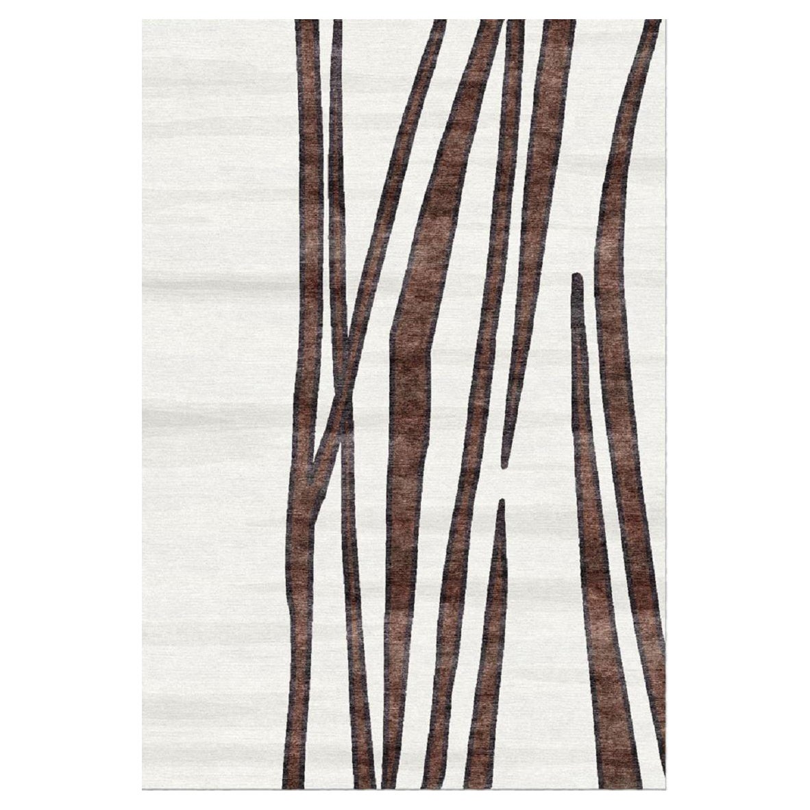 "Platinum" Contemporary Area Rug in Himalayan Wool and Chinese Silk
