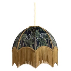 Dianne Green Lampshade with Fringing - Small (14")