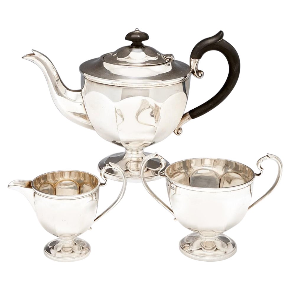 3 Piece Sterling Silver Tea Set Sheffield, 1912