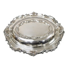 Victorian Style Silver Plated Lidded Ornate Serving Dish Bristol Silver by Poole