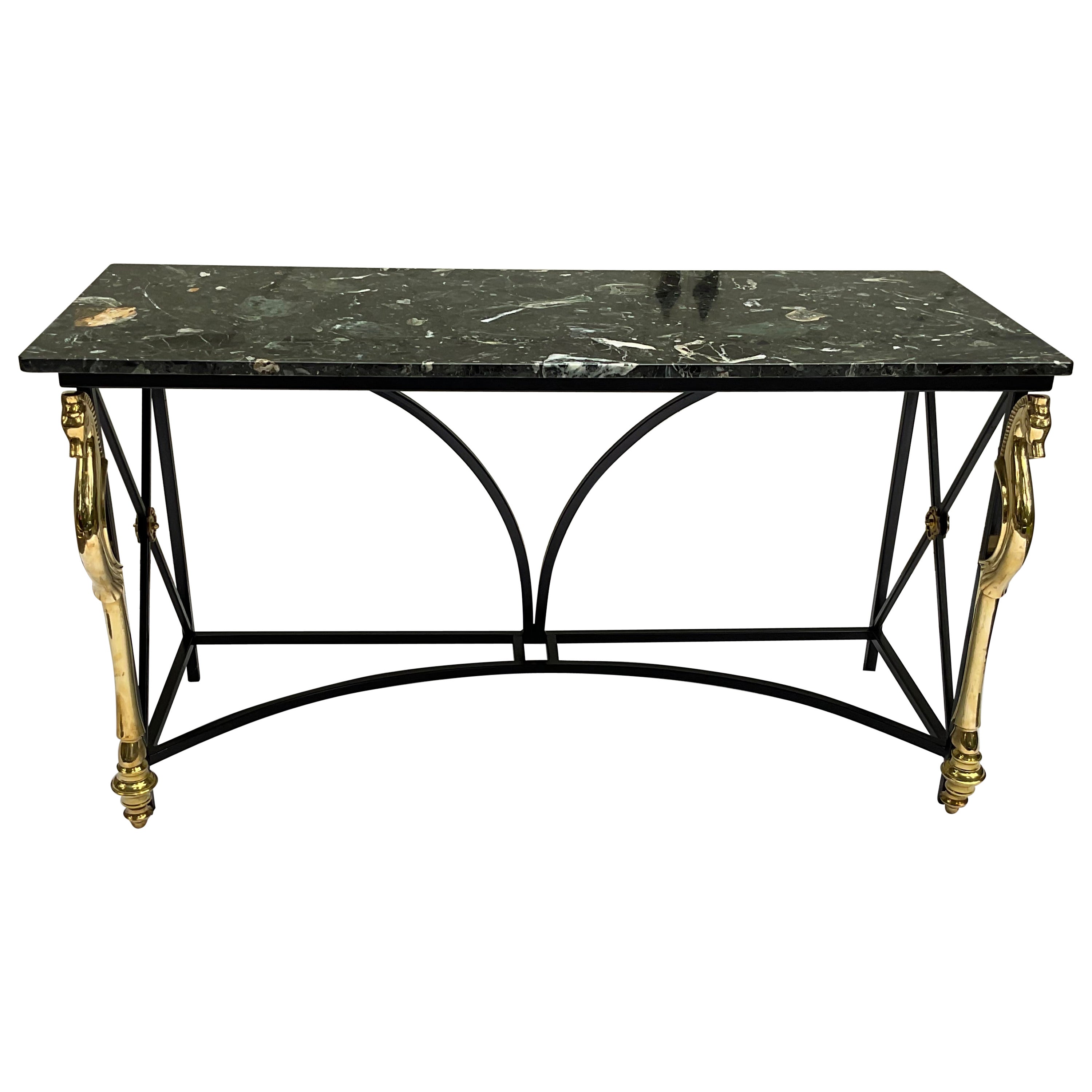 Maison Charles  attr. Marble Top Regency Style Console For Sale
