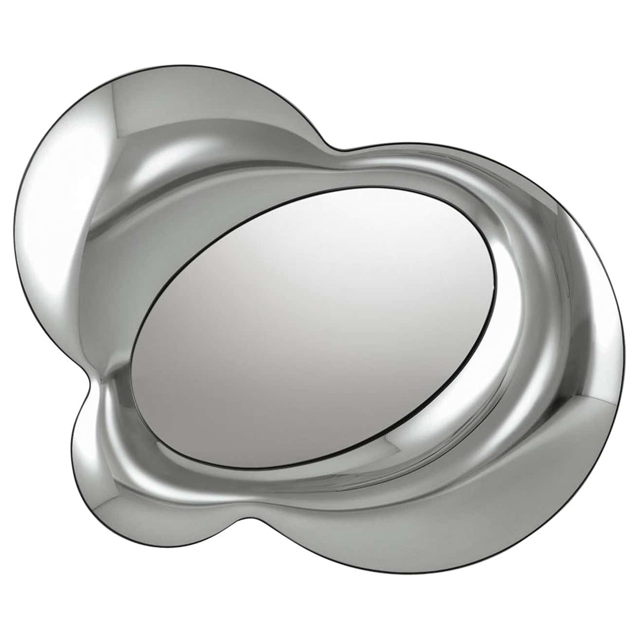 United Pacific Chrome 5" Smooth Mirror Head – C477202 – Flat Glass – Vintage