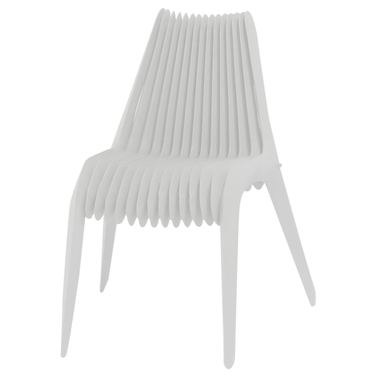 Steel in Rotation Chair by Zieta, White Matt, Carbon Steel For Sale