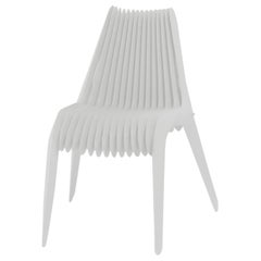 Chaise en acier en rotation de Zieta, blanc mat, acier au carbone