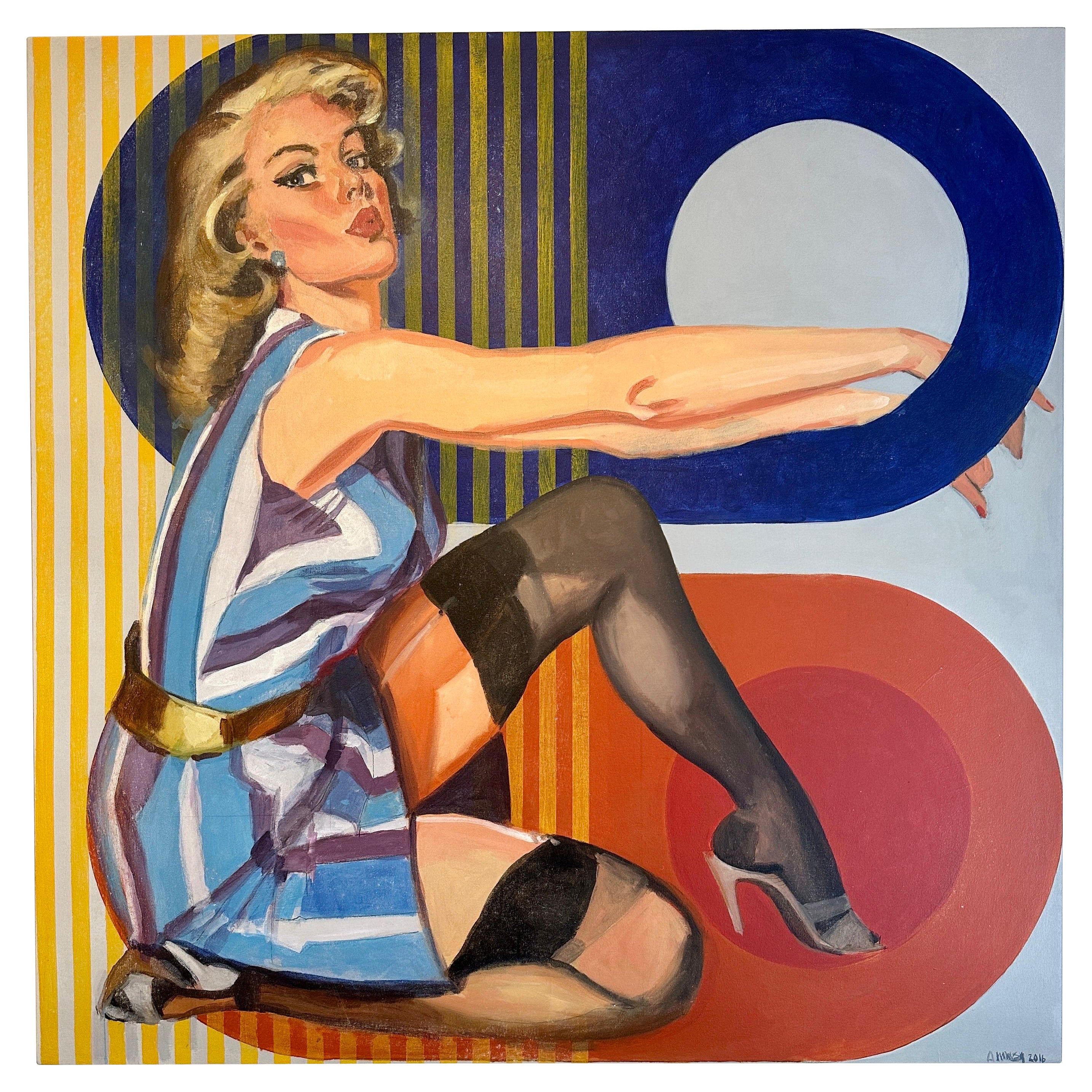 Peinture originale d'A Gomez "Pin Up Girl B".