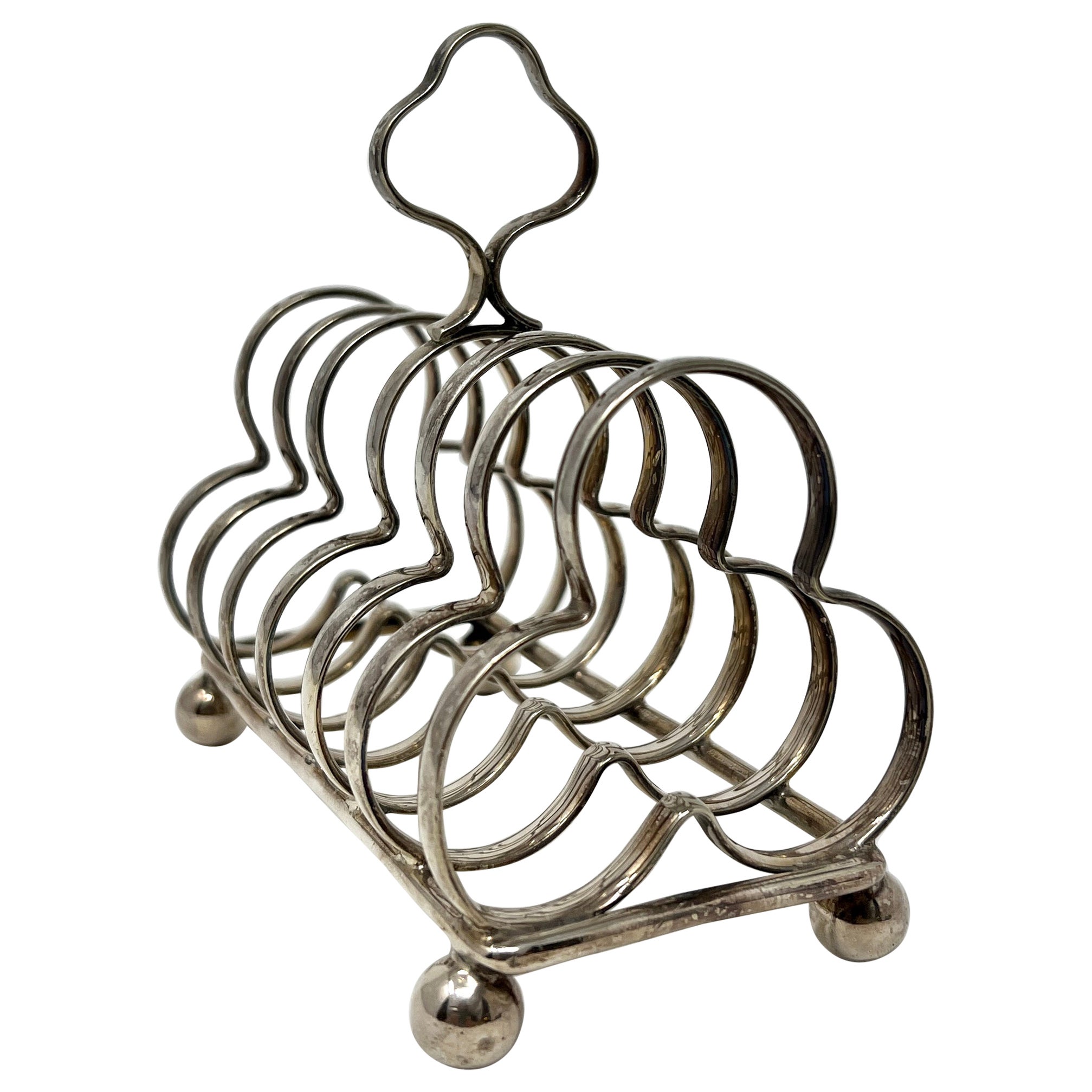 Antique English Silver Plated Toast Rack c 1890-1900 For Sale