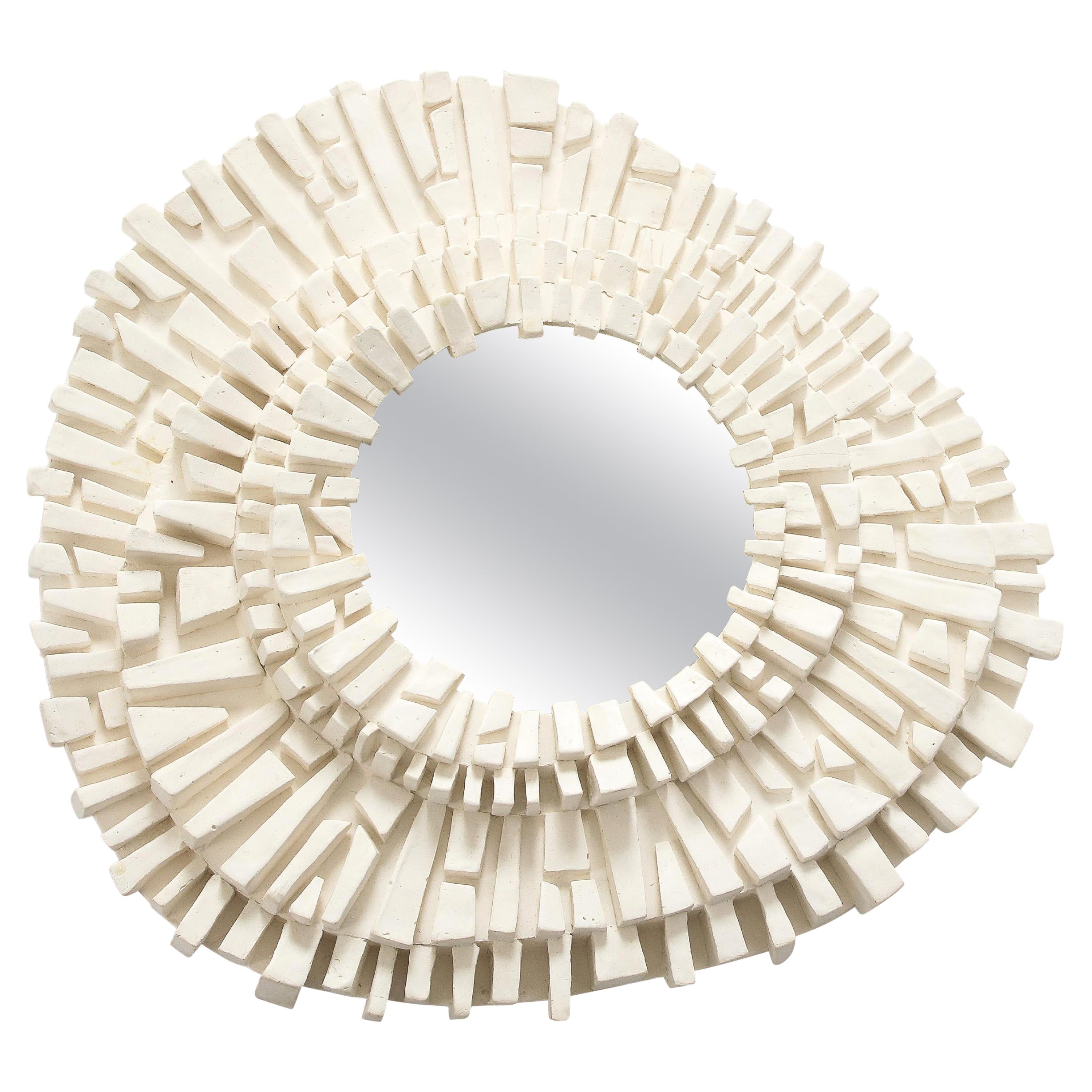 Carved Plaster Mirror For Sale