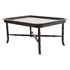 Ralph Lauren Regency Black Lacquer Faux Bamboo Coffee Table