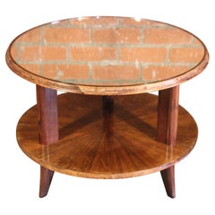 Vintage Art Deco Rosewood and Mirror Table Attributed to Paolo Buffa, Italy, 1940s