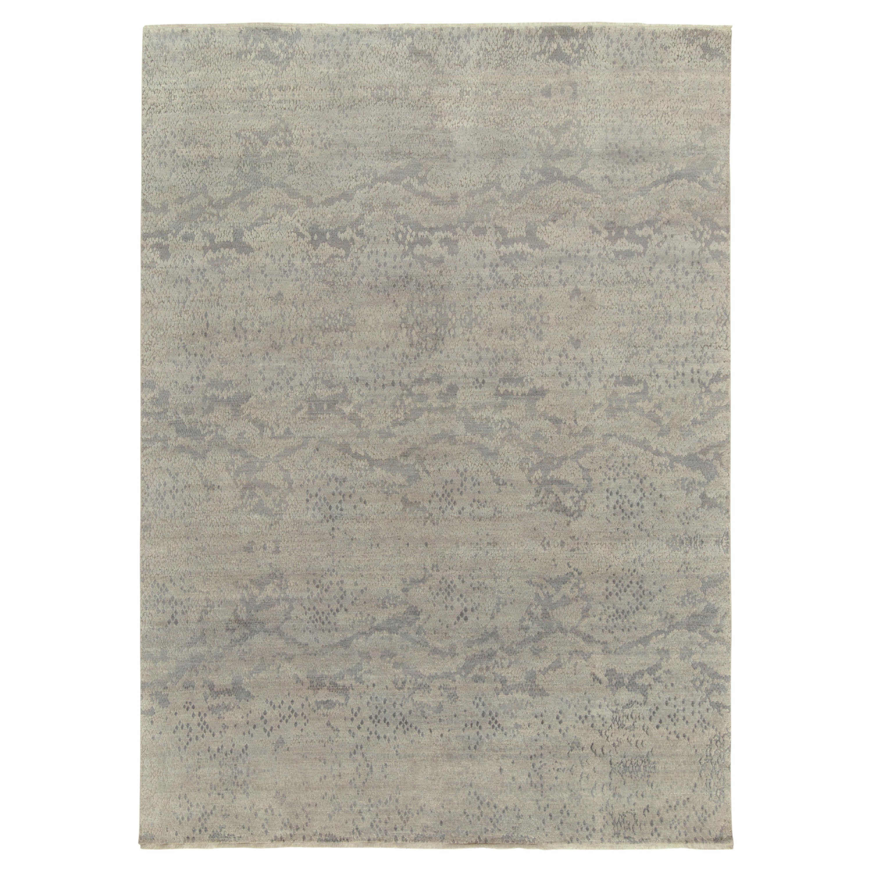 Rug & Kilim's Modern Abstract Rug in Gray & Blue All over Pattern (tapis abstrait moderne à motifs gris et bleus)