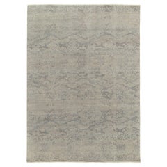 Rug & Kilim’s Modern Abstract Rug in Grey & Blue All over Pattern