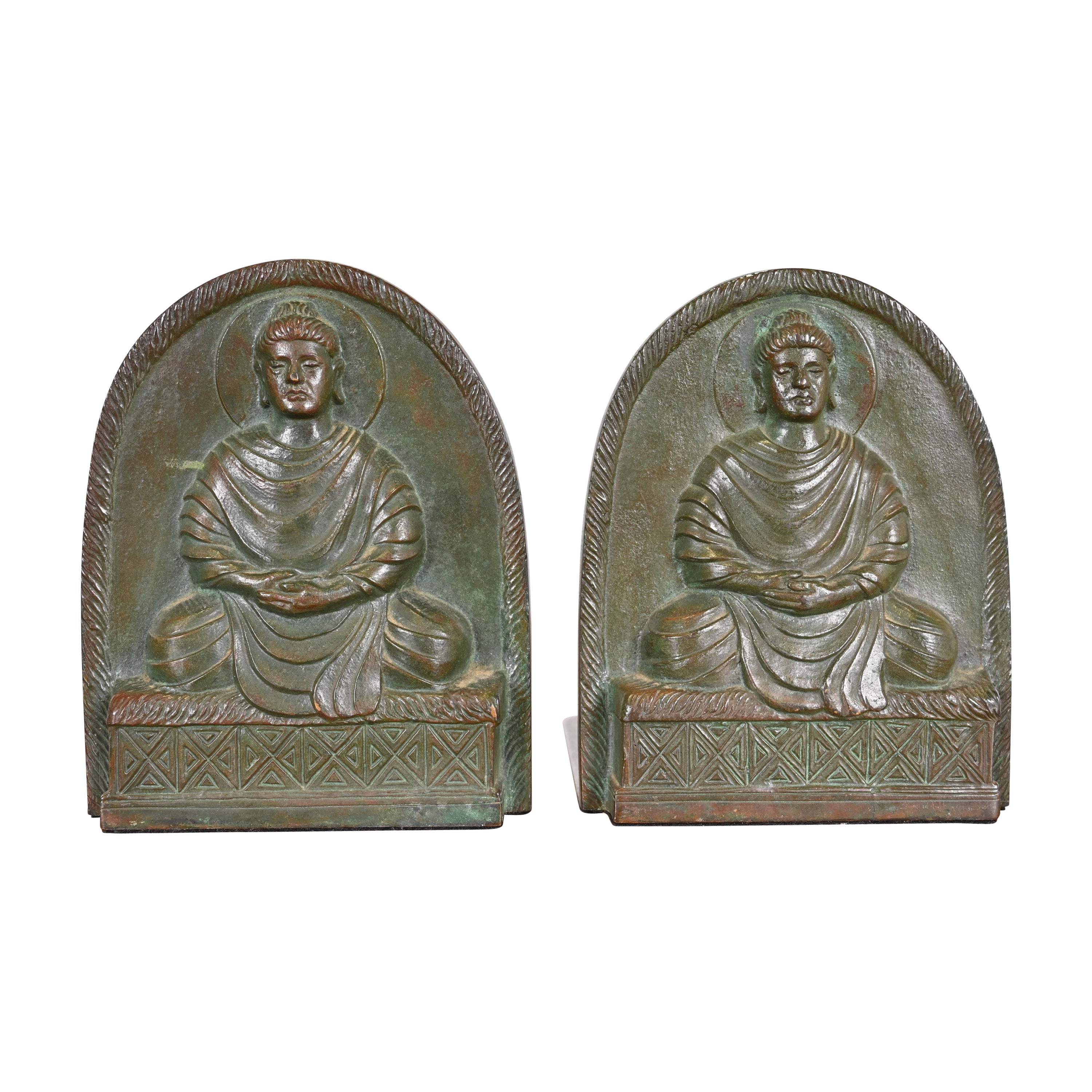 Bronze-Buddha-Buchstützen von Tiffany Studios, New York